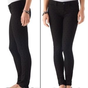 WHBM Flocked Dot Skinny Jeans